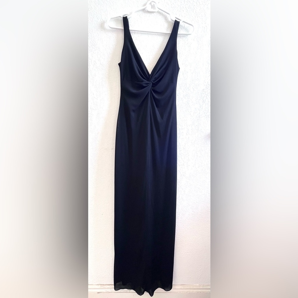 Laundry by Shelli Segal Black twist front column dress